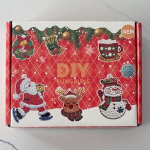 DIY Christmas Bling Keychain Kit - Red & Green Holiday Charms
